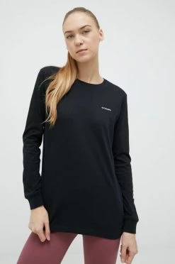 Γυναικεία Μακρυμάνικο Βαμβακερή μπλούζα με μακριά μανίκια Columbia μαύρο -Columbia Εκπτώσεις unnamed file 1091