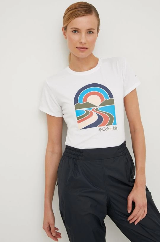 Γυναικεία Κοντομάνικο Αθλητικό μπλουζάκι Columbia άσπρο 3 Γυναικεία Κοντομάνικο Αθλητικό μπλουζάκι Columbia άσπρο