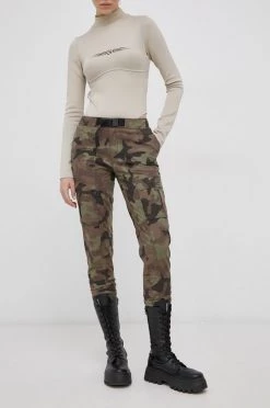 Γυναικεία Υφασμάτινα Παντελόνι Columbia χρώμα: πράσινο