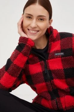 Γυναικεία Με φερμουάρ Μπλούζα Columbia κόκκινο,