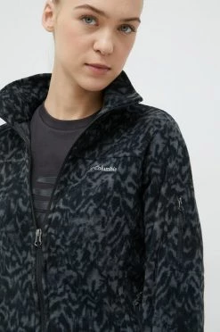 Γυναικεία Με φερμουάρ Αθλητική μπλούζα Columbia Fast Trek Printed χρώμα: μαύρο -Columbia Εκπτώσεις unnamed file 151