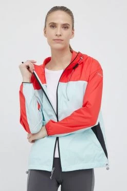 Γυναικεία Κοντά μπουφάν Αντιανεμικό Columbia Alpine Chill κόκκινο