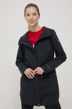 Γυναικεία Μακριά μπουφάν Αδιάβροχο μπουφάν Columbia χρώμα: μαύρο,