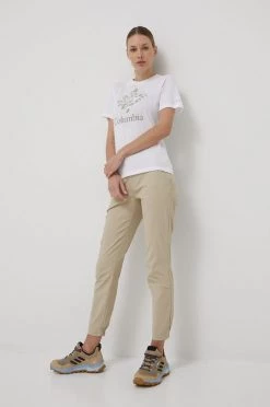 Γυναικεία Κοντομάνικο Μπλουζάκι Columbia χρώμα: άσπρο