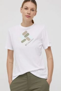 Γυναικεία Κοντομάνικο Μπλουζάκι Columbia χρώμα: άσπρο