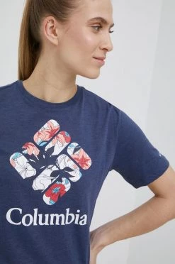 Γυναικεία Κοντομάνικο Μπλουζάκι Columbia χρώμα: ναυτικό μπλε -Columbia Εκπτώσεις unnamed file 2152