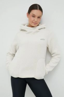 Γυναικεία Χωρίς φερμουάρ Μπλούζα Columbia μπεζ, με κουκούλα