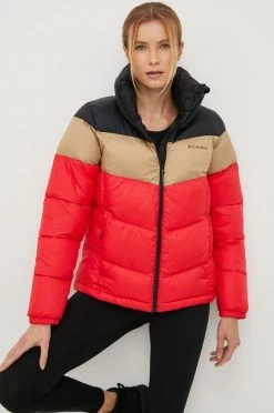 Γυναικεία Κοντά μπουφάν Αθλητικό μπουφάν Columbia Puffect κόκκινο