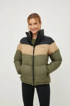 Γυναικεία Κοντά μπουφάν Αθλητικό μπουφάν Columbia Puffect πράσινο